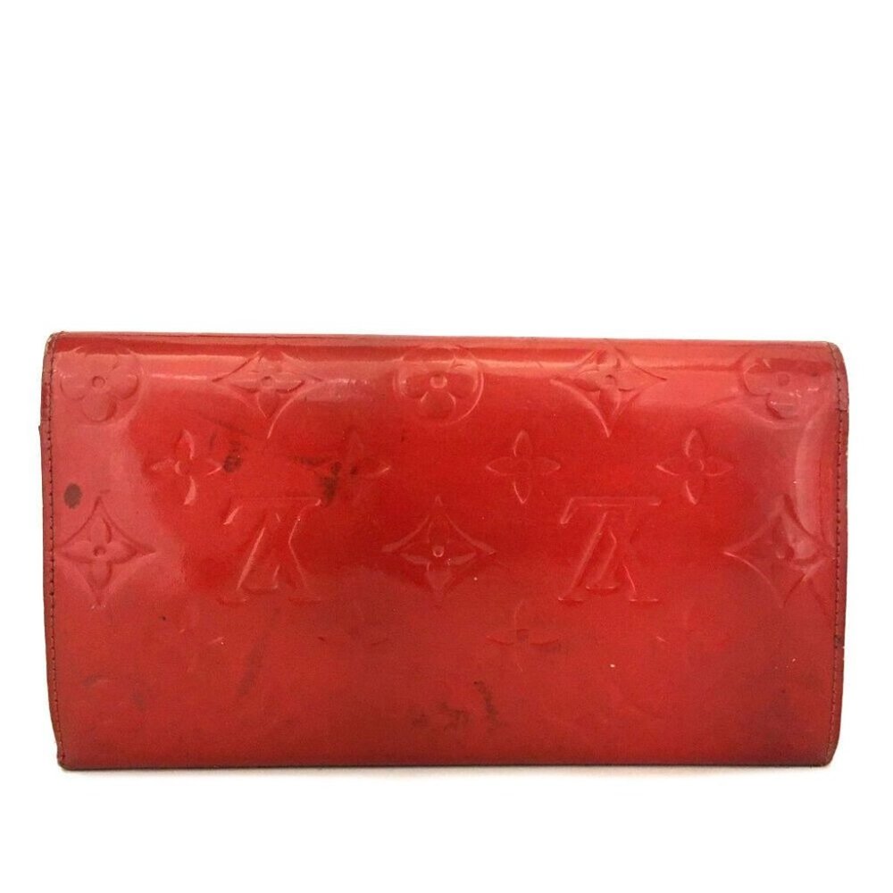 685208N Louis Vuitton Wallet Long Porte Feuille Sarah Rouge Monogram Vernis - Picture 2 of 7